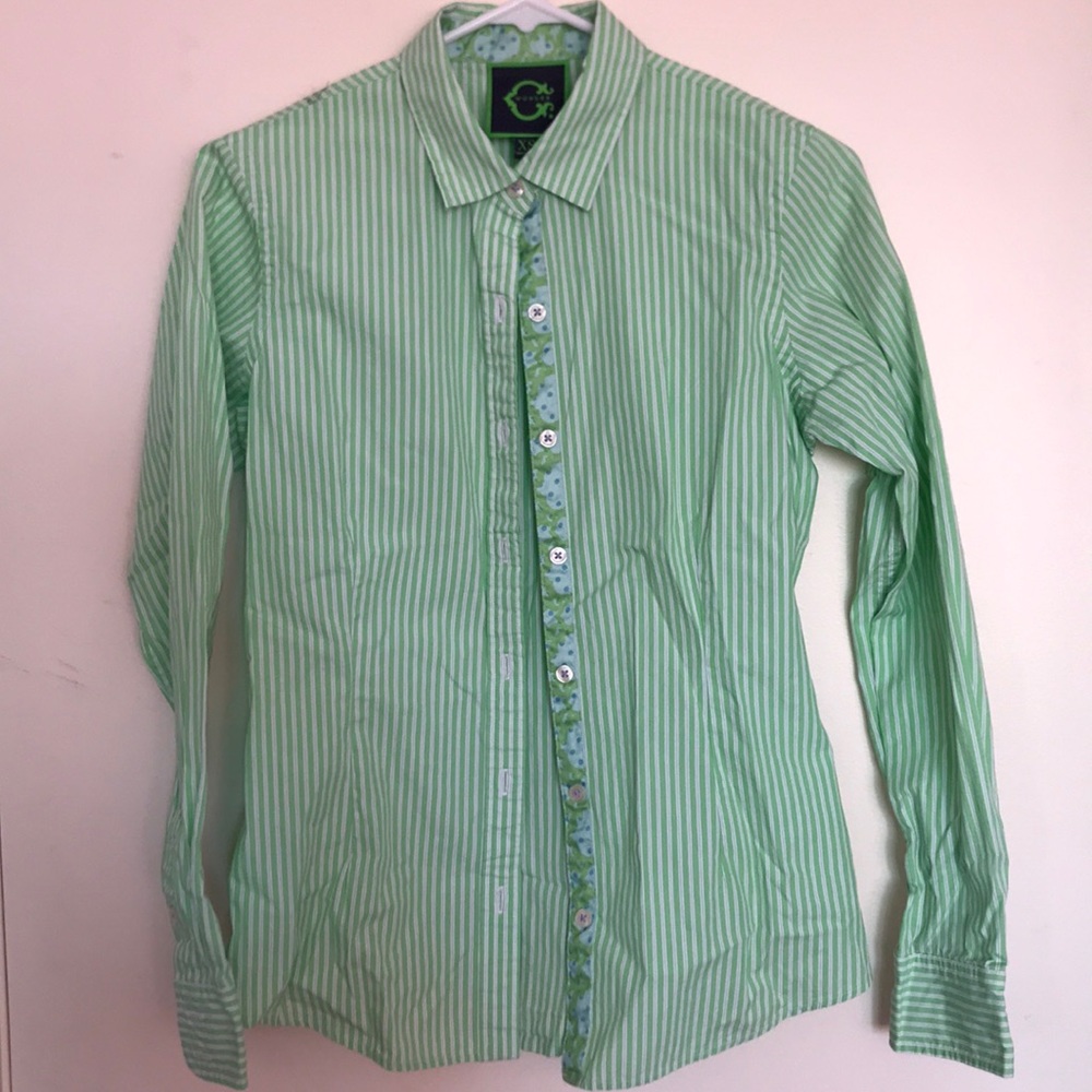 C. Wonder Green Button Down (XS)